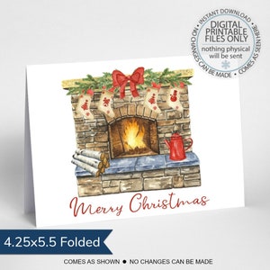 Cartão de felicitações de Feliz Natal para impressão, cartão de felicitações FarmHouse, cartão de felicitações simples, cartão de felicitações em branco, Feliz Natal, cartão de Natal