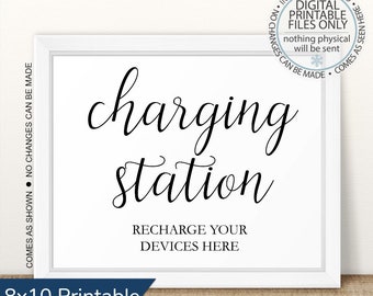 Charging Station Sign, Recharge Your Devices Here, Wedding Charge Bar, Recharge Here, Low Battery Charge, Table Sign, Reception sign
