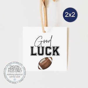 Printable Football Game Day Tags, Good Luck, Pre-Game Treat, Football Tag, State Tournament, Square Tag, Hang Tag