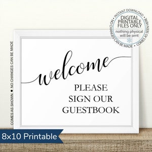 Welcome Please Sign Our Guestbook, Printable Guestbook Sign, Printable Welcome Sign, Wedding Guest Book Sign, Instant Download