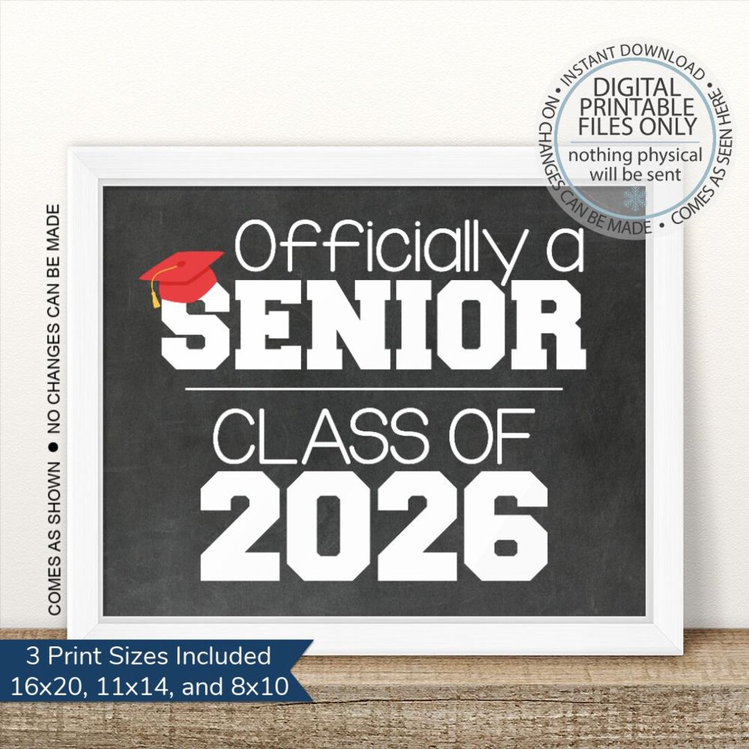 Printable I'm a Senior, First Day of Senior Year Sign, First Day, Back ...