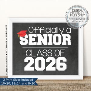 Printable I&#39;m a Senior, First Day of Senior Year Sign, First Day, Back To School Sign, First Day of School Chalkboard Sign, Senior Year 2026