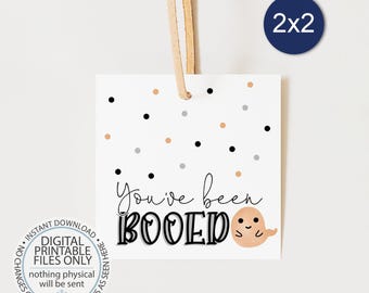 PRINTABLE You've Been BOOED! Happy Halloween! Cute Ghost Gift Tag, Sweet Halloween Boo Tag, Halloween Gift Tag, Halloween Neighbor, Ghost
