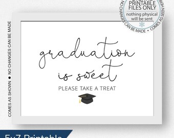 Graduation is Sweet Please Take a Treat Sign, Printable Graduation Sign, Class of 2024, 2024 Graduation Printable, Open House Sign, Dessert