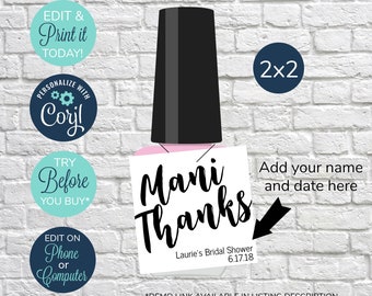 Mani Thanks Tags Bridal Shower - Etsy