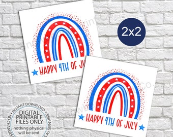 Printable 4th of July Tags, 4th of July Gift Tags, Happy 4th of July, Patriotic Printable, 4th of July Favor Tags