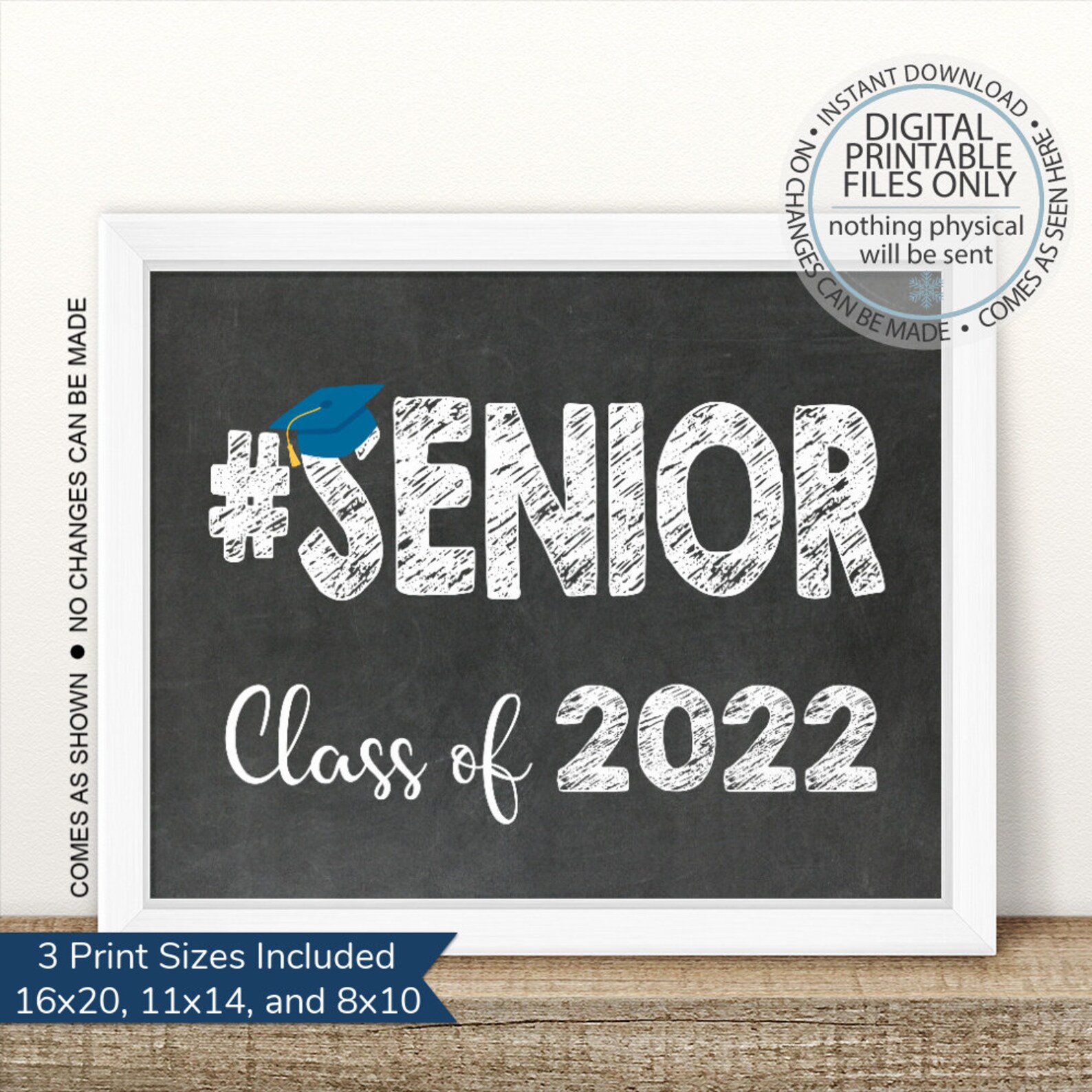 Senior Class of 2022 First Day of Senior Year Sign Printable  Etsy