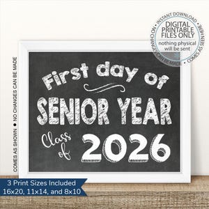 Printable I&#39;m a Senior, First Day of Senior Year Sign, First Day, Back To School Sign, First Day of School Chalkboard Sign, Senior Year 2026