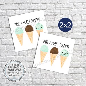 Printable Have a Sweet Summer Tag, End of School Year Tag, End of Year Treat Tag, Printable Popsicle Favor Tag, Popsicle Cool Summer Tag