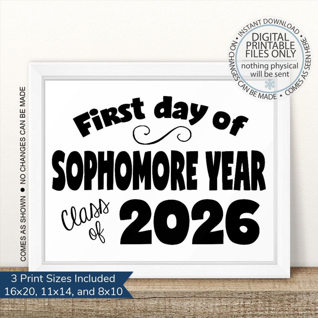 Printable First Day of Sophomore Year I m a Sophomore Etsy Printable First Day of Sophomore Year I m a Sophomore Etsy