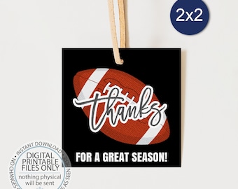 Ausdruckbare Dankeschön Geschenkanhänger für Fußballcoach, Geschenkidee für Fußballcoach Papa, Sport Dankeschön Anhänger, Danke für eine tolle Saison