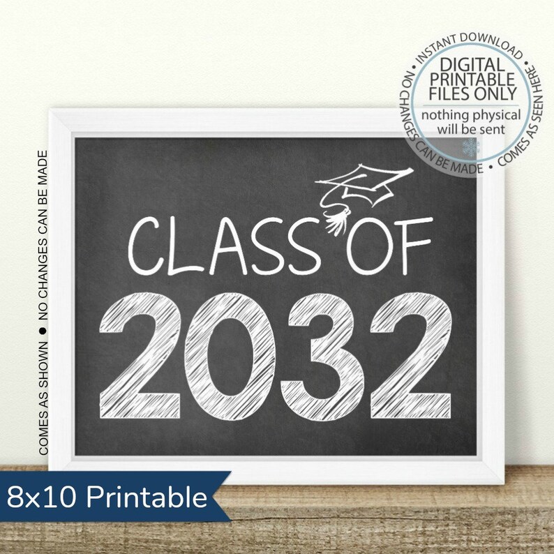 Printable Class of 2032 Graduation Sign Senior Pictures Photo - Etsy