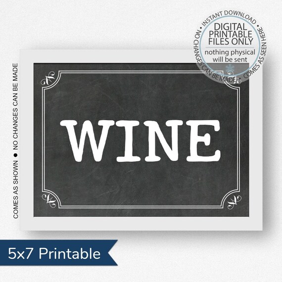 Printable Wine Sign Open House Sign Wedding Sign Drink | Etsy