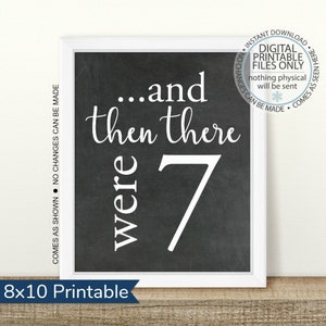 PRINTABLE Pregnancy Announcement, And then there were seven, Printable Pregnancy Sign, Chalkboard Sign, Baby Announcement, boy or girl