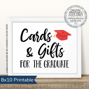 Cards and Gifts for the Graduate, Printable Graduation Sign, Class of 2025, 2025 Graduation Printable, Open House Sign, Graduation Sign Red