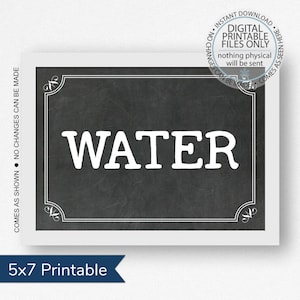 Printable Water Sign, Open House Sign, Wedding Sign, Drink Station sign, Drink sign, Beverage Station, Food Station Sign, Party, Barbecue