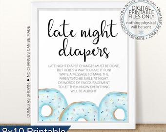Donut Late Night Diapers Game Printable Donut Baby Shower | Etsy