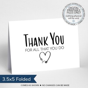 Printable Appreciation Card, Thank You Card, Thank a Nurse, Frontline Workers, Nurse Quarantine Card, Medical Worker Appreciation Card
