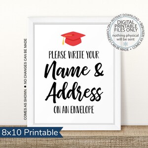 Druckbare Abschlussadresse Ihr Umschlagzeichen, Adresse Ihre Dankeskarte, helfen dem beschäftigten graduierten, schreiben Sie Ihre Adresse, rot