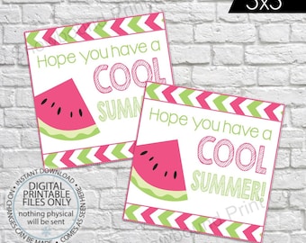 Have a Cool Summer Tag, End of School Year Tag, Candy Tag, End of Year Treat Tag, Printable End of Year Favor Tag, Kids Tags for school