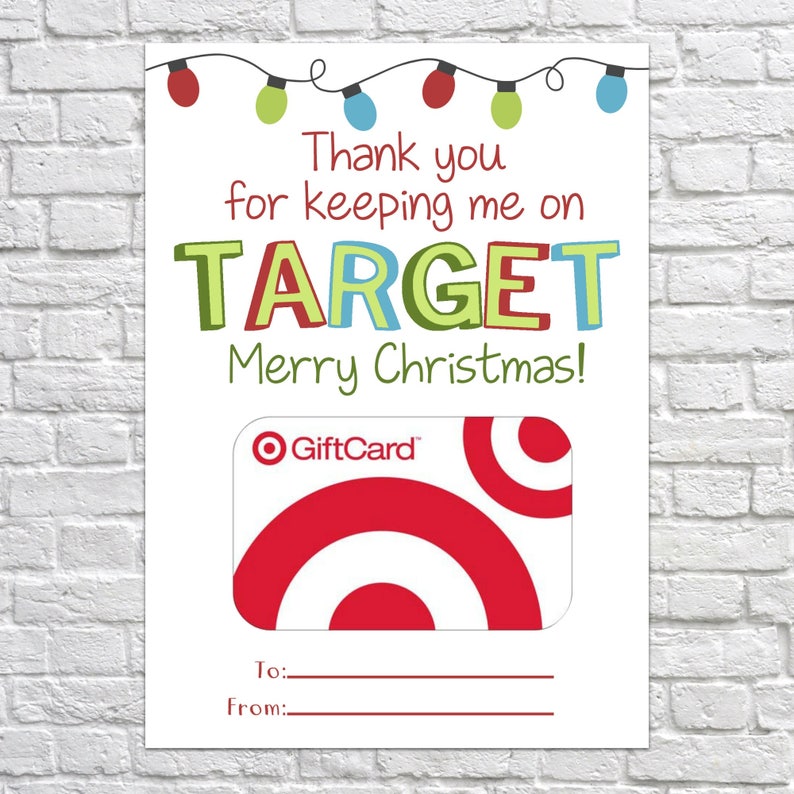 Printable Christmas Gift Card Holder Thank You Gift Card