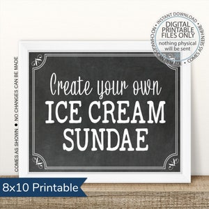 Printable Ice Cream Bar Sign, Printable Dessert Table Sign, Ice Cream Sign, Ice Cream Sundae Bar Sign, Food Table, Scoop Sprinkle Enjoy