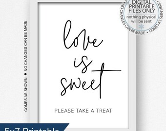 Love Is Sweet Zeichen, Love Is Sweet, Candy Bar Zeichen, Dessert Bar Zeichen, Hochzeitsschild, Hochzeit Gefälligkeiten Tischschild, Hochzeit Geschenke