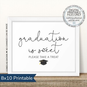 Graduation is Sweet Please Take a Treat Sign, Printable Graduation Sign, Class of 2025, 2025 Graduation Printable, Open House Sign, Dessert
