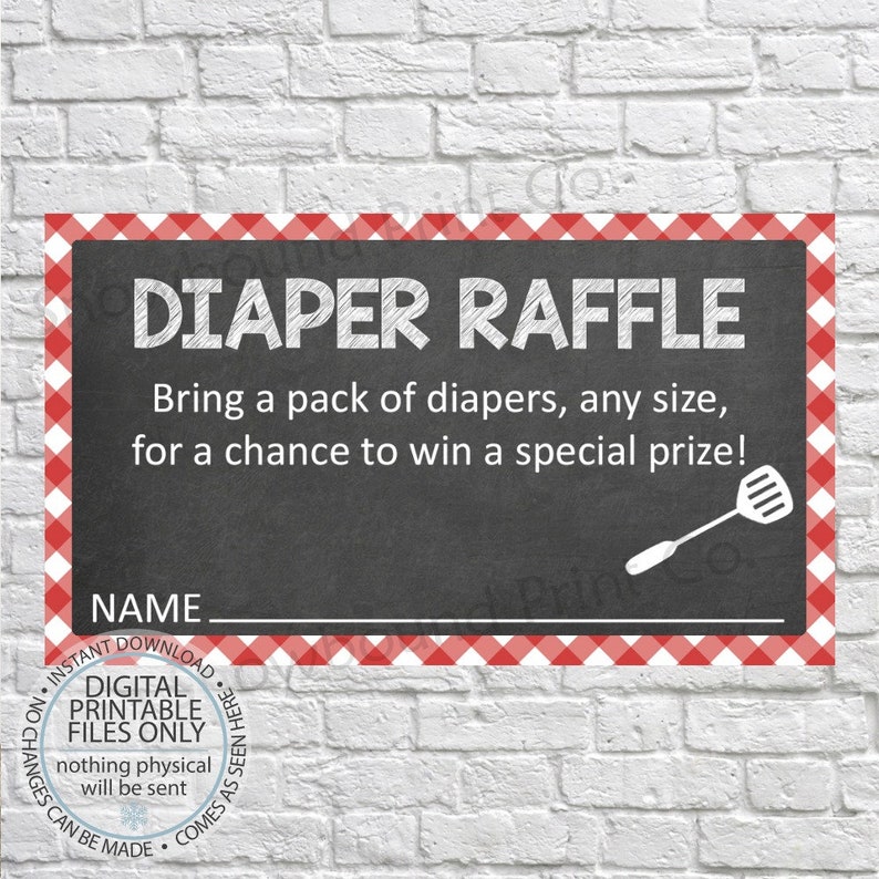 Diaper Raffle Insert Baby Shower Game Diaper Raffle Ticket Etsy