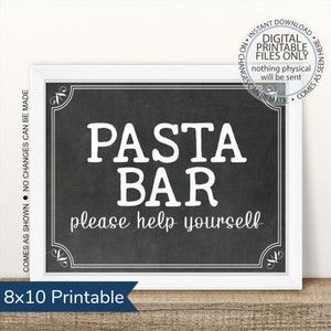 Printable Pasta Bar Sign, Printable Pasta Table Sign, Pasta Station Sign, Wedding Sign, Birthday Sign, Food Table, Wedding Food, Party Food