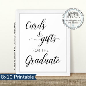Cards and Gifts for the Graduate, Printable Graduation Sign, Class of 2025, 2025 Graduation Printable, Open House Sign, Graduation Sign