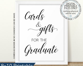 Cards and Gifts for the Graduate, Printable Graduation Sign, Class of 2024, 2024 Graduation Printable, Open House Sign, Graduation Sign