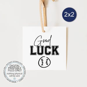 Druckbare Baseball Spieltag Tags, viel Glück, Leckerei vor dem Spiel, Baseball Tag, Zustandsturnier, quadratischer Anhänger, Hanganhänger