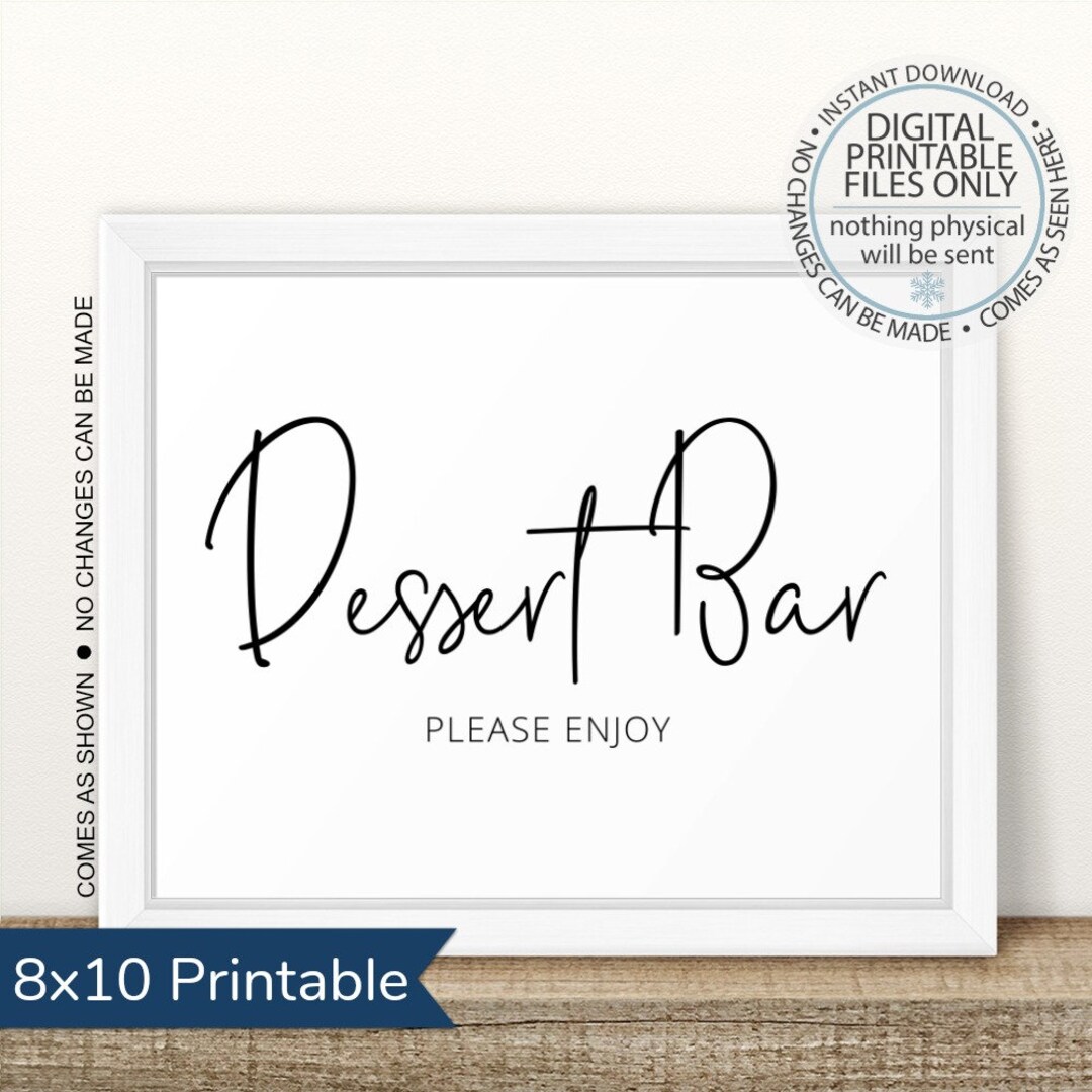 Printable Dessert Bar Sign, Wedding Favors Table Sign, Wedding Favors ...