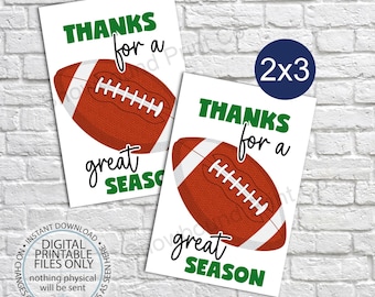 Ausdruckbare Dankeschön Geschenkanhänger für Fußballcoach, Geschenkidee für Fußballcoach Papa, Sport Dankeschön Anhänger, Danke für eine tolle Saison