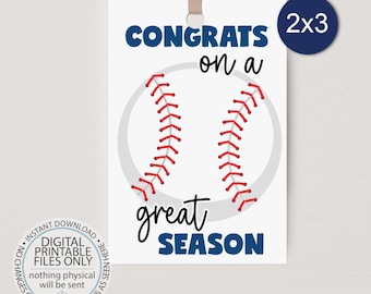 Printable Thank You Gift Tag for Baseball Coach, Gift idea for Baseball Coach Dad, Sports Thank You Tag, Thanks for a Great Season