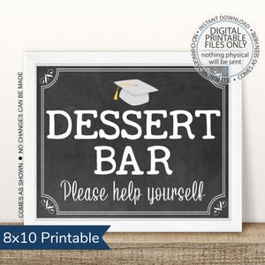 Graduation Party Dessert Bar Sign, Open House Sign, Graduation Party, Please Help Yourself, Dessert Bar, Graduation Food, Graduation Sweet