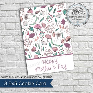 AFDRUKBARE Mini Cookie Card - 3,5"x5" - Happy Mother's Day, Moederdagkaart, Moederdag Cookie Card, Moederdag Tag