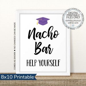 Graduation Party Nacho Bar Sign, Open House Sign, Graduation Party, All the fixin&#39;s, Graduation Fiesta, Nacho Sign, Graduation Food
