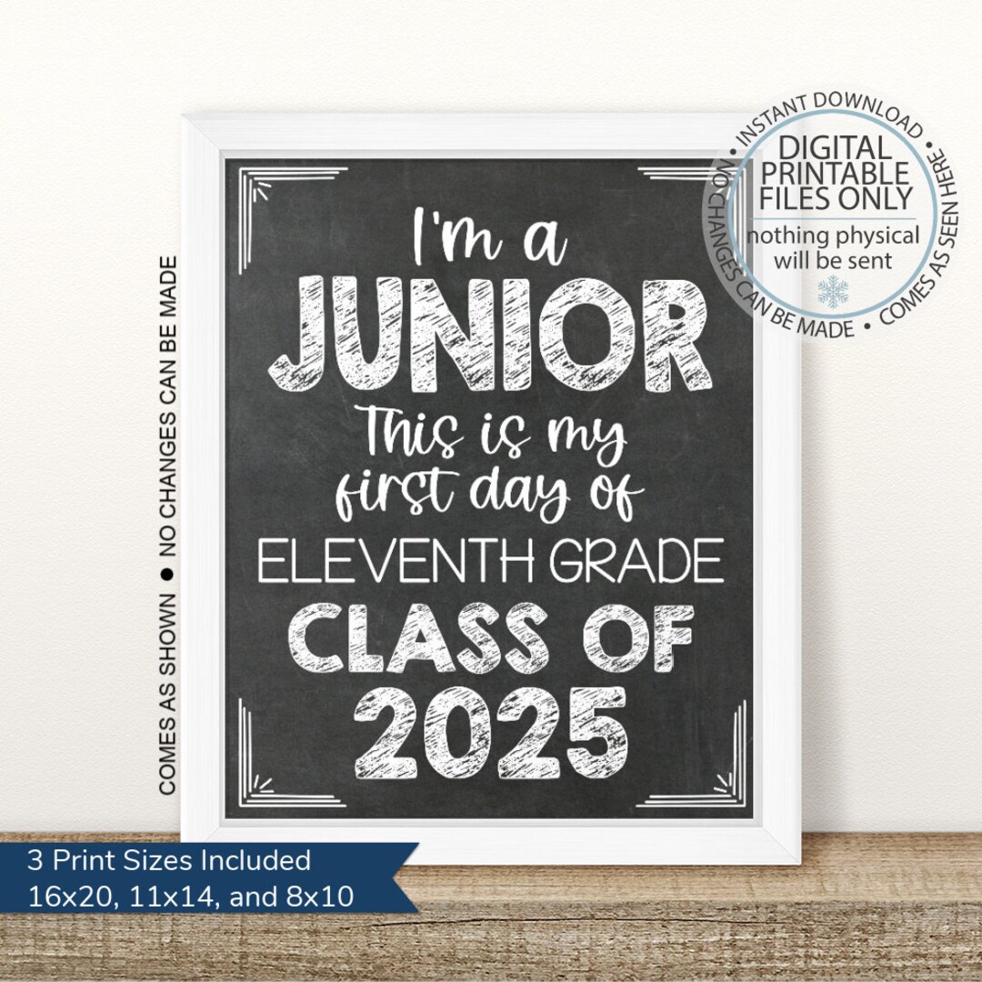 I'm a Junior First Day of Junior Year Sign Printable Etsy