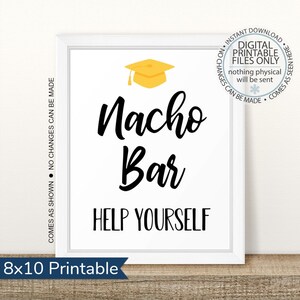 Graduation Party Nacho Bar Sign, Open House Sign, Graduation Party, All the fixin&#39;s, Graduation Fiesta, Nacho Sign, Graduation Food