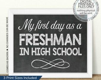 Printable I'm a Freshman, First Day of High School Sign, Class of 2030, First Day, Back To School Sign, First Day of School Chalkboard Sign
