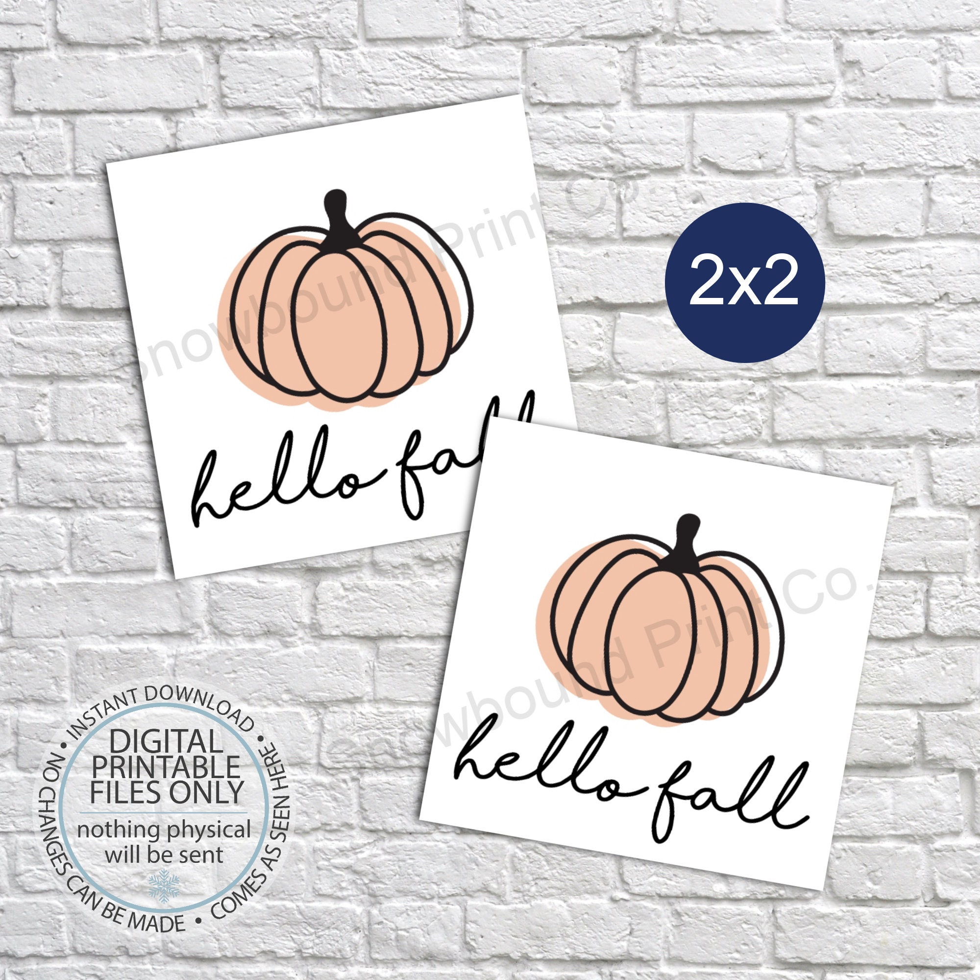 Small Tag Falltemplate Printable Hello Fall Tags, Fall Gift Tags, Fall Cookie Tag, Square Fall ...