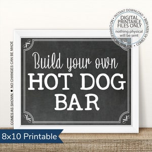 Printable Hot Dog Bar Sign, Printable Hot Dog Table Sign, Hot Dog Sign, Dress it up Sign, BBQ Table Sign, Barbecue Sign, Food Table, Picnic