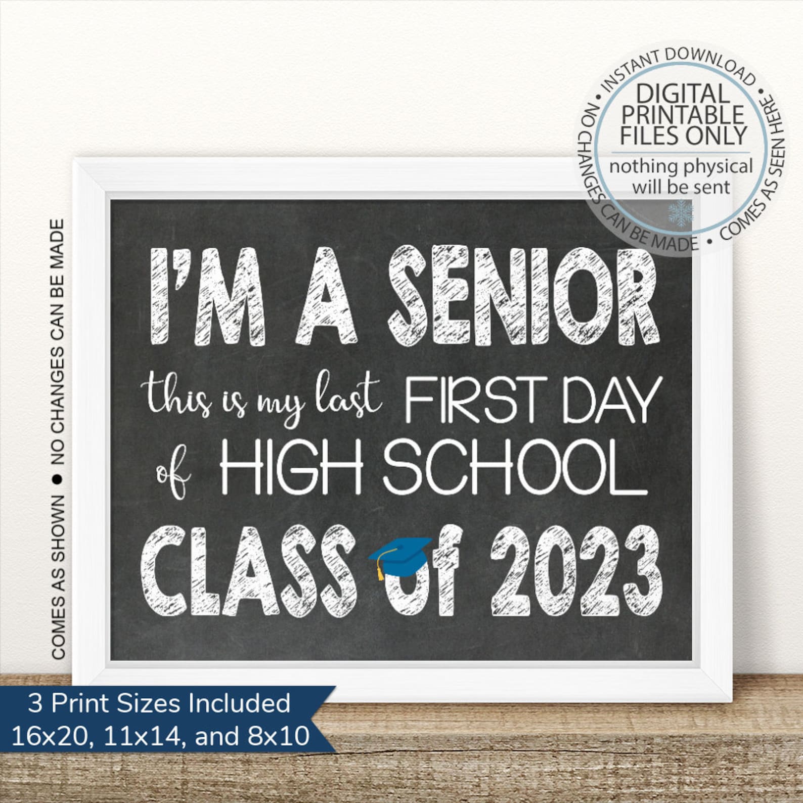 I'm a Senior First Day of Senior Year Sign Printable | Etsy