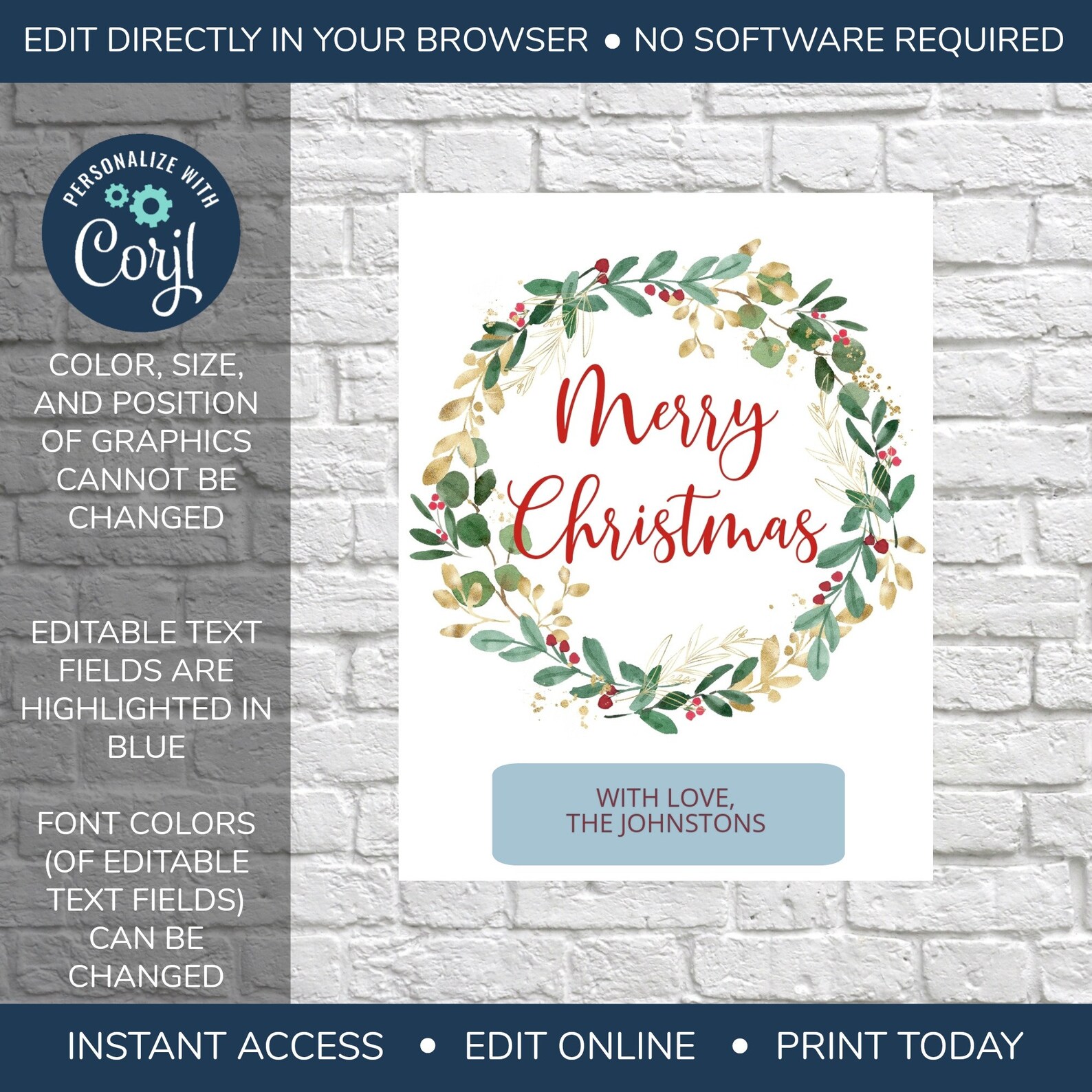 EDITABLE Christmas Wine Label Merry Christmas Printable Wine - Etsy