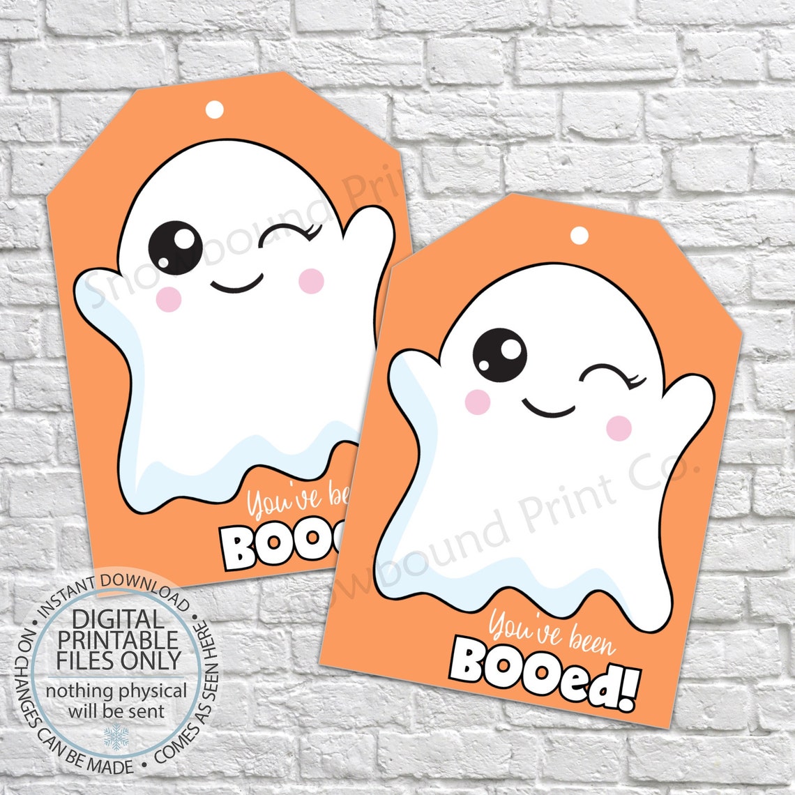 PRINTABLE You've Been Booed! Happy Halloween! Cute Ghost Gift Tag ...