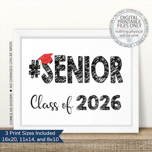 Classe di studenti dell&#39;ultimo anno del 2026, cartello del primo giorno dell&#39;ultimo anno, stampabile primo giorno, ritorno a scuola, cartello stampabile del primo giorno di scuola, ultimo anno