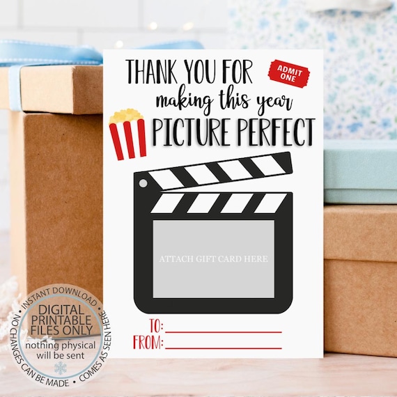 Printable Movie Gift Card Holder, Thank You Gift Card  display picture 2