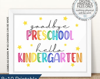 Imprimible último día de preescolar, adiós preescolar hola jardín de infantes, último día de clases imprimible, imagen del último día, cartel del último día
